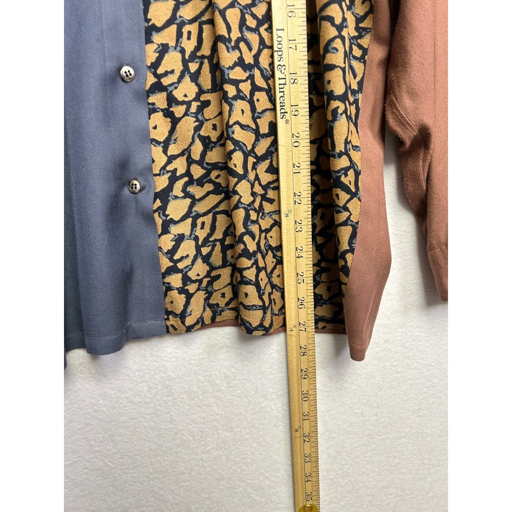 Vintage Together Patchwork Print Button Down Shir… - image 8
